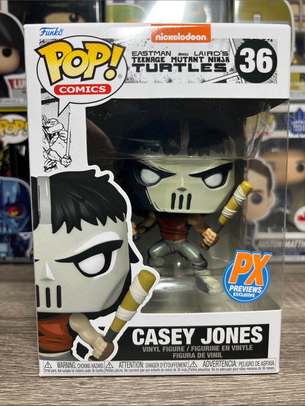 Funko Pop! Comics Casey Jones Vinyl Figure - White, Black & Brown Mask